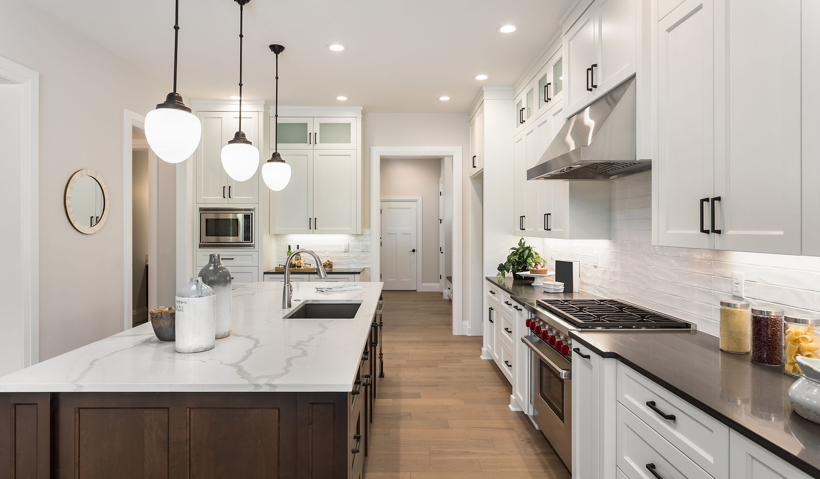 Kitchen with Marble Island